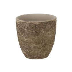 Cosy @ Home Bloempot Rough Creme 20x20xh20cm Rond Co Nisch Aardewerk 