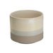 Cosy @ Home Bloempot Mix Striped Cream Grijs 14x14xh 12cm Rond Aardewerk