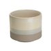 Bloempot Mix Striped Cream Grijs 14x14xh 12cm Rond Aardewerk 