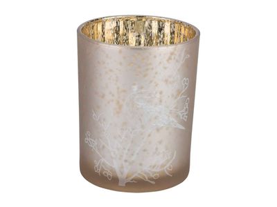 Bougeoir Bird Champagnexh12,5cm Verre 