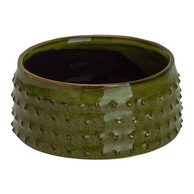 Bowl Glazed Embossed Dots Groen 15,5x15, 5xh7cm Rond Aardewerk  Cosy @ Home