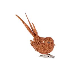 Vogel Clip Glitter Kaneel 12x4xh10cm Kun Ststof 