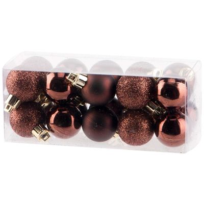 Boule Noel Set20 Mix Chocolat D3cm Plast Ic  Cosy @ Home