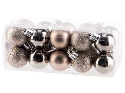 Kerstbal Set20 Mix Champagne D3cm Kunsts Tof
