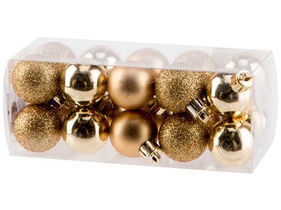 Kerstbal Set20 Mix Goud D3cm 