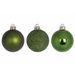 Kerstbal Set12 Mix Groen D6cm Kunststof  