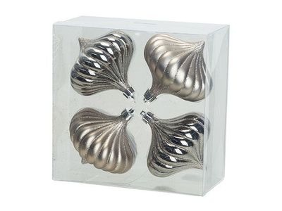 Toupie Set4 Argent D10cm Plastic 