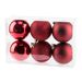 Kerstbal Set6 Mix Donkerrood D8cm Kunsts Tof 