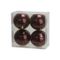 Kerstbal Set4 Crack D10cm Aubergine Kunststof 