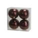 Kerstbal Set4 Crack D10cm Aubergine Kunststof 