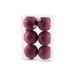 Kerstbal Set6 Glitter Aubergine D6cm Kun Ststof 