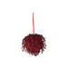 Hanger Bal Glitter Leaves Donkerrood D10 Cm Kunststof 