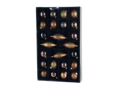 Kerstbal Nid Mix Bruin Goud Glas 