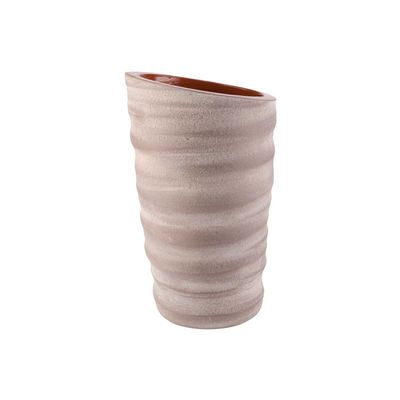 Vase Cinnamon  Taupe 16x16xh30cm Rond Gr Es  Cosy @ Home