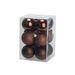 Kerstbal Set12 Mix Chocolat D6cm Kunstst Of 