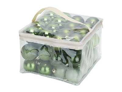 Boule Noel Set48 Mix Vert D6cm Plastic 