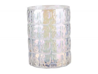 Theelichthouder Irise Transparant D10xh1 3cm Glas