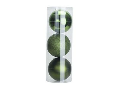 Boule Noel Set3 Mix Vert D15cm Plastic 