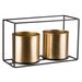 Houder 2x Gold Pot D10 X H10cm Zwart 26x 11xh16cm Rechthoek Metaal 