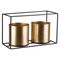 Houder 2x Gold Pot D10 X H10cm Zwart 26x 11xh16cm Rechthoek Metaal 