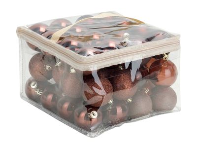 Boule Noel Set48 Mix Chocolat D6cm Plast Ic
