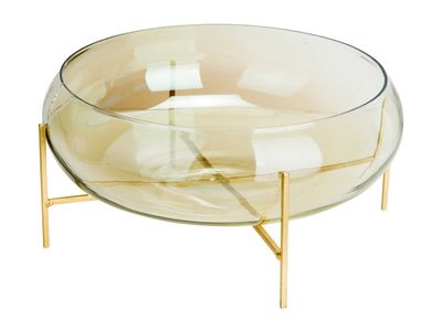 Schaal On Metal Foot Champagne 41x41xh22 ,5cm Glas