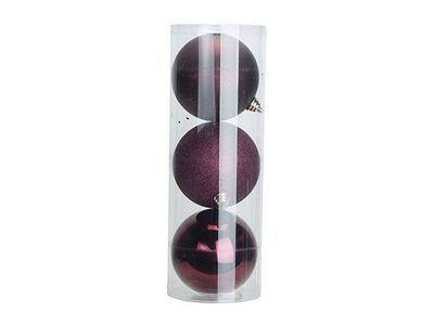 Kerstbal Set3 Mix Boreaux D15cm Kunsts Tof