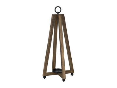 Lanterne Rustic Naturel 17x17xh47cm Bois 