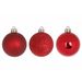 Kerstbal Set12 Mix Donkerrood D6cm Kunst Stof 