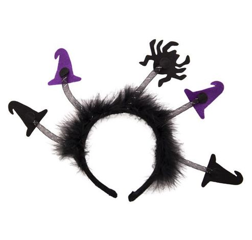 DIADEEM WITCH HATS ZWART 32X1XH26CM TEXT  Cosy @ Home