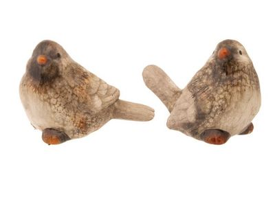 Oiseau Ass2 Crackle Multi Color Greige 8 ,5x5,5xh6,5cm Ceramique