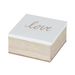 Doos Love White Natuur 10x10xh5cm Hout  