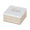 Doos Love White Natuur 10x10xh5cm Hout  