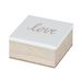 Doos Love White Natuur 10x10xh5cm Hout  