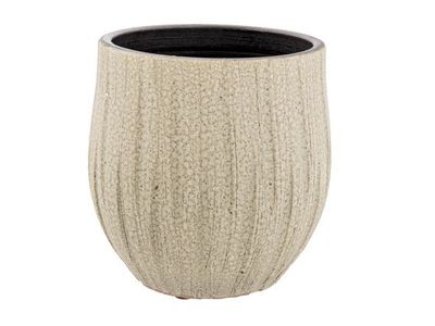 Bloempot Black Inside Groen 23x23xh23cm Rond Aardewerk