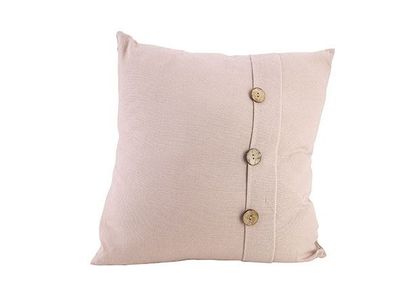 Kussen Buttons Oud Roze 43x43xh10cm Poly Ester