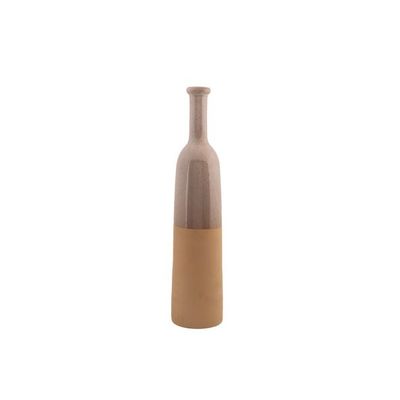 Vase Bouteille Bottom Part Sanded Finish  Greige 10,5x10,5xh47cm Rond Gres  Cosy @ Home