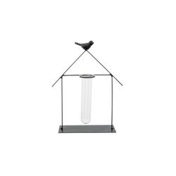 Cosy @ Home Porte House 1x Glass Tube Noir 16,5x7xh2 3cm Allonge Metal-verre 