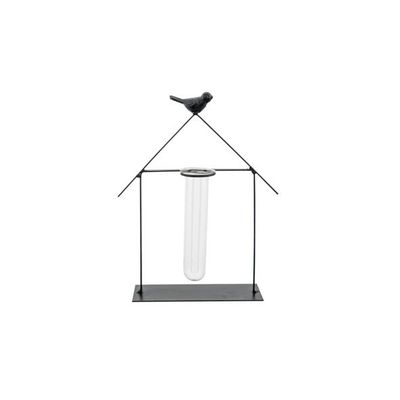 Porte House 1x Glass Tube Noir 16,5x7xh2 3cm Allonge Metal-verre  Cosy @ Home