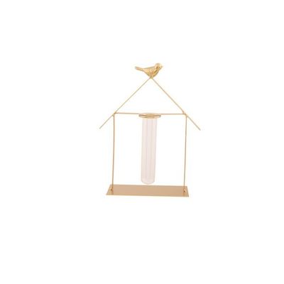 Porte House 1x Glass Tube Dore 16,5x7xh2 3cm Allonge Metal-verre  Cosy @ Home