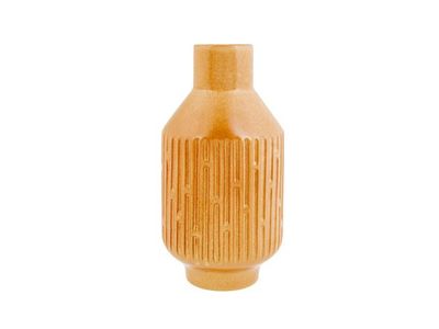 Vaas Pattern Honey Amber 13,5x13,5xh25cm  Rond Aardewerk