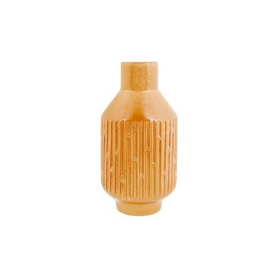 Vase Pattern Honey Amber 13,5x13,5xh25cm  Rond Gres  Cosy @ Home