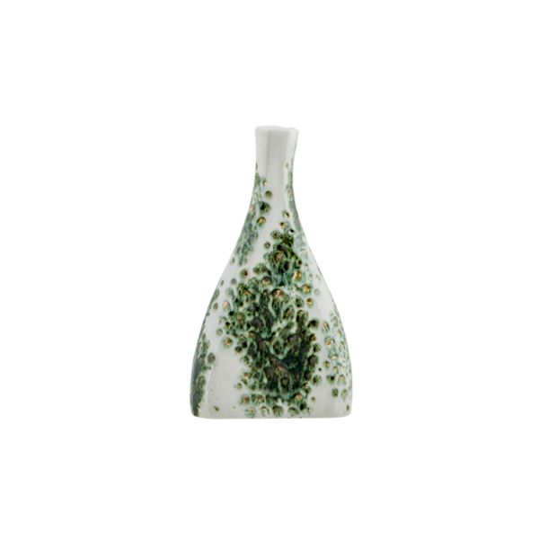 Cosy @ Home Vaas Green Reactive Glazing Small Wit 12 X6,5xh22cm Andere Aardewerk