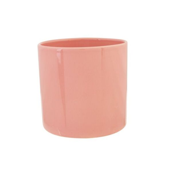 Cosy @ Home Bloempot Roze 13x13xh13cm Cilindrisch Aa Rdewerk