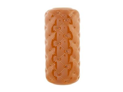 Vaas Chesterfield Dots Camel 14x14xh30cm  Rond Aardewerk