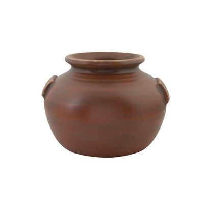 Vase Orient Brun 29x29xh21cm Rond Gres   Cosy @ Home