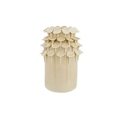 Vase Petals Beige 11,1x11,1xh17,5cm Rond  Ceramique  Cosy @ Home