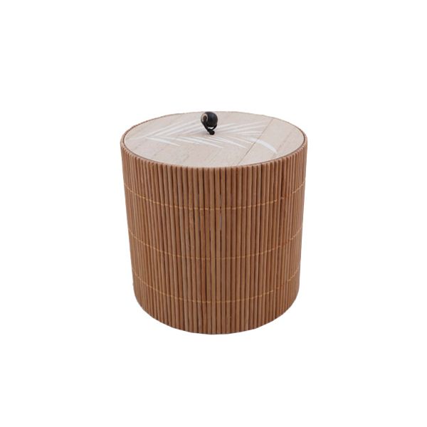 Cosy @ Home Doos Bruin 11,8x11,8xh12cm Rond Hout 