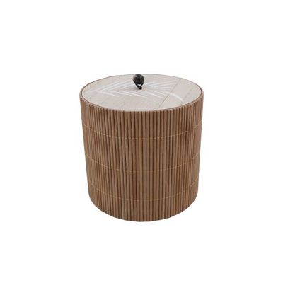 Doos Bruin 11,8x11,8xh12cm Rond Hout   Cosy @ Home