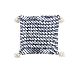 Cosy @ Home Kussen Tassel Blauw 45x45xh10cm Katoen  